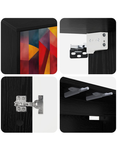Mobile TV da Parete HEESCH 102 x 33 x 40 cm Rovere Nero