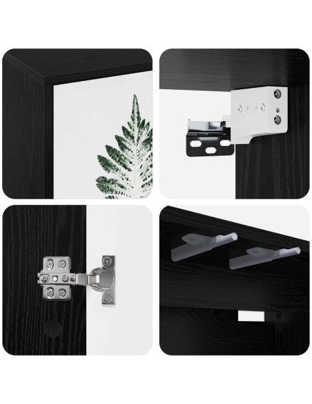 Mobile TV da Parete HANAU 69 x 33 x 40 cm Rovere Nero
