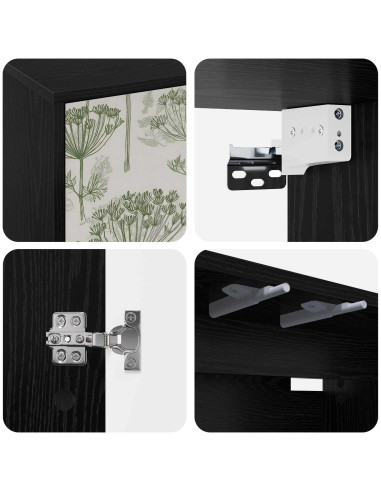 Mobile TV da Parete GOTHA 69 x 33 x 40 cm Rovere Nero