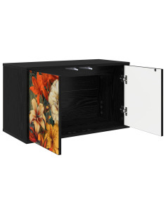 Mobile TV da Parete GENNEP 69 x 33 x 40 cm Rovere Nero 2
