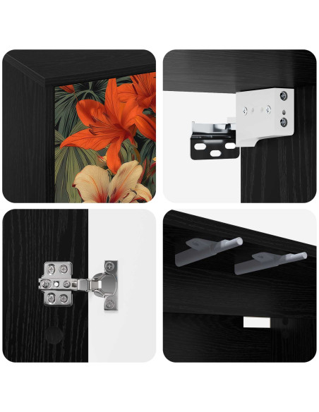 Mobile TV da Parete GENNEP 69 x 33 x 40 cm Rovere Nero
