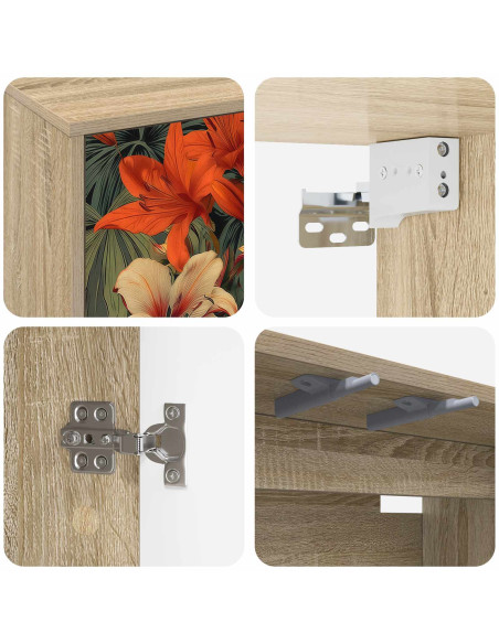 Mobile TV da Parete GENNEP 102 x 33 x 40 cm Rovere Sonoma