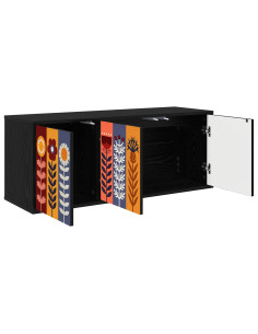 Mobile TV da Parete ESSEN 102 x 33 x 40 cm Rovere Nero 2