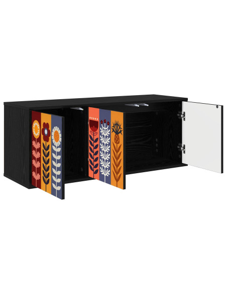 Mobile TV da Parete ESSEN 102 x 33 x 40 cm Rovere Nero