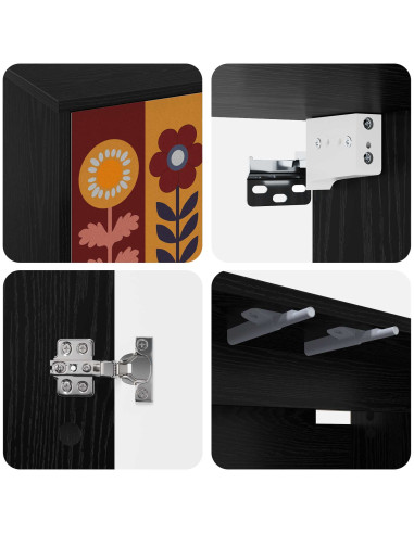 Mobile TV da Parete ESSEN 102 x 33 x 40 cm Rovere Nero