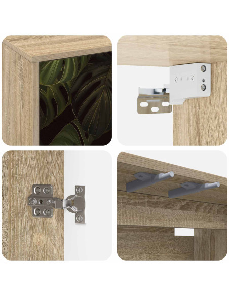 Mobile TV da Parete ELBURG 69 x 33 x 40 cm Rovere Sonoma
