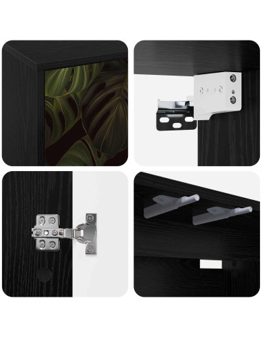 Mobile TV da Parete ELBURG 102 x 33 x 40 cm Rovere Nero