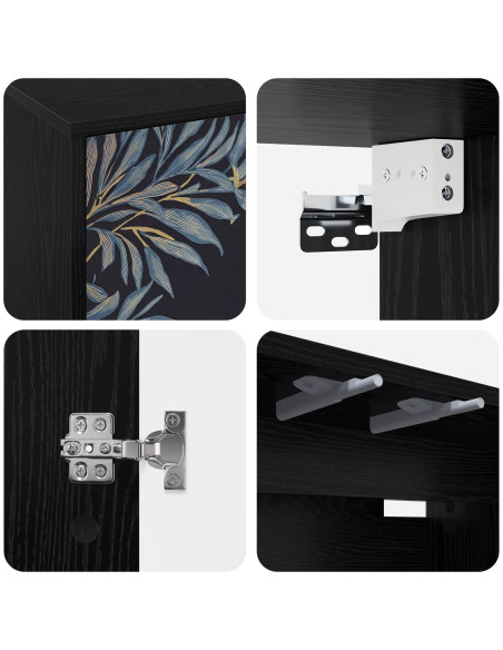 Mobile TV da Parete DOKKUM 69 x 33 x 40 cm Rovere Nero