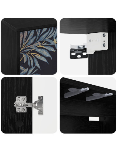 Mobile TV da Parete DOKKUM 102 x 33 x 40 cm Rovere Nero