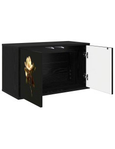 Mobile TV da Parete BREMEN 69 x 33 x 40 cm Rovere Nero 2