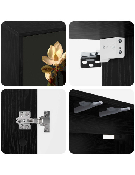 Mobile TV da Parete BREMEN 69 x 33 x 40 cm Rovere Nero
