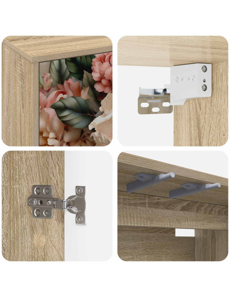 Mobile TV da Parete BORNE 69 x 33 x 40 cm Rovere Sonoma