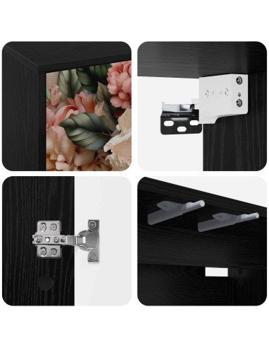Mobile TV da Parete BORNE 69 x 33 x 40 cm Rovere Nero