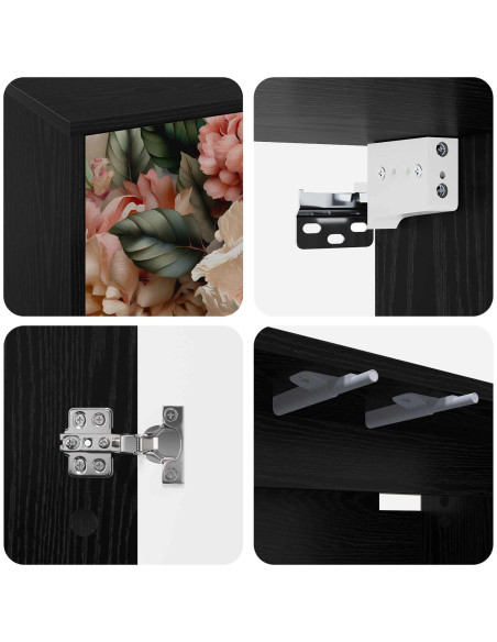Mobile TV da Parete BORNE 69 x 33 x 40 cm Rovere Nero