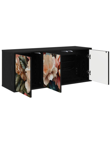 Mobile TV da Parete BORNE 102 x 33 x 40 cm Rovere Nero