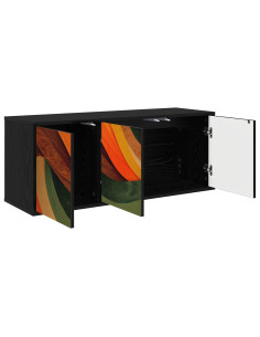 Mobile TV da Parete BONN 102 x 33 x 40 cm Rovere Nero 2