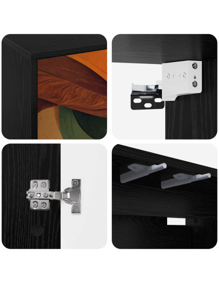 Mobile TV da Parete BONN 102 x 33 x 40 cm Rovere Nero