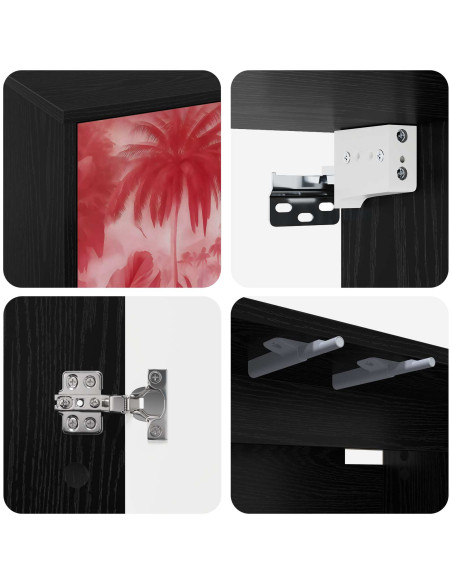 Mobile TV da Parete AACHEN 69 x 33 x 40 cm Rovere Nero
