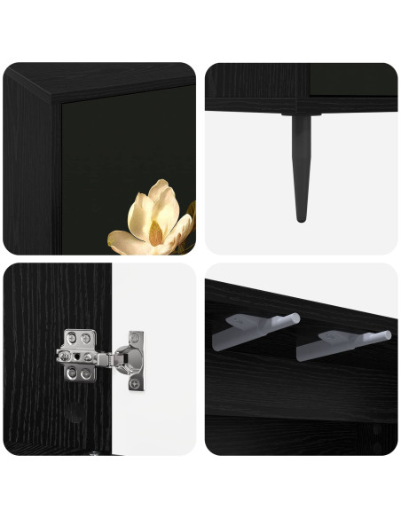 Mobile TV BREMEN 69 x 33 x 50,5 cm Rovere Nero