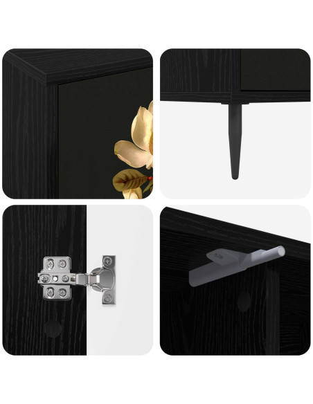Mobile TV BREMEN 102 x 33 x 51 cm Rovere Nero