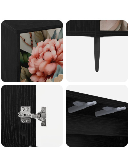 Mobile TV BORNE 102 x 33 x 51 cm Rovere Nero
