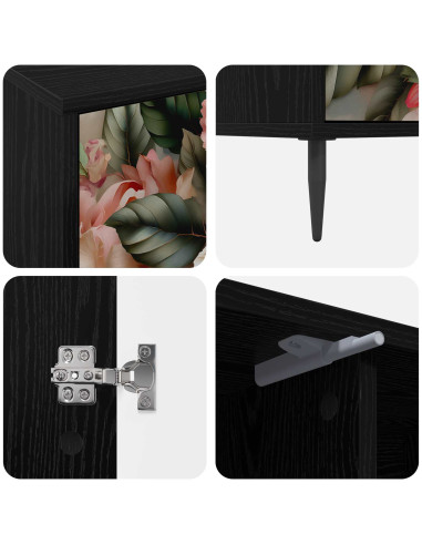 Mobile TV BORNE 102 x 33 x 51 cm Rovere Nero