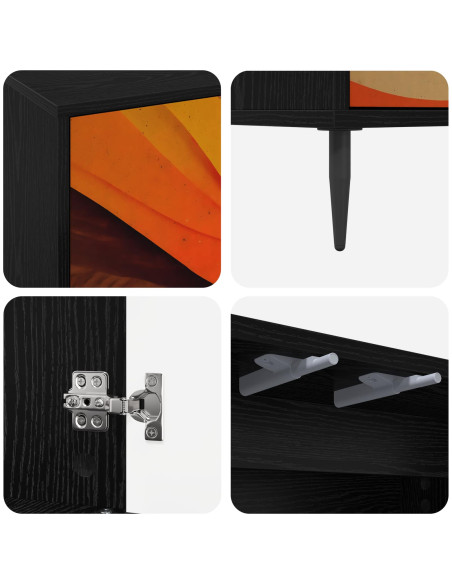 Mobile TV BONN 69 x 33 x 50,5 cm Rovere Nero