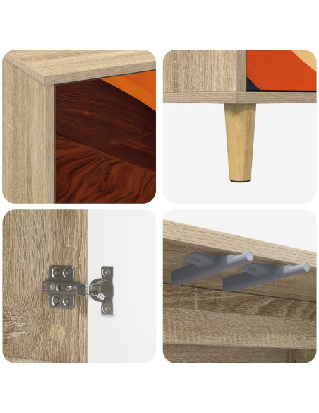 Mobile TV BONN 69 x 33 x 50 cm Sonoma Legno ingegnerizzato