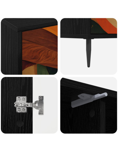 Mobile TV BONN 102 x 33 x 51 cm Rovere Nero