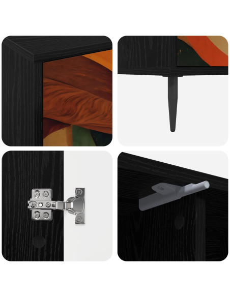 Mobile TV BONN 102 x 33 x 51 cm Rovere Nero