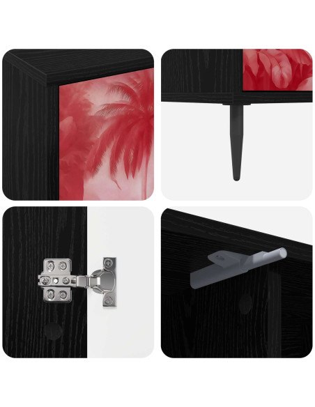 Mobile TV AACHEN 102 x 33 x 51 cm Rovere Nero