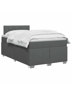 Letto con Box Spring, Materasso e LED Grigio Scuro 120 x 200 cm 2