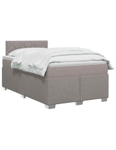 Letto con Box Spring, Materasso e LED Tortora 120 x 200 cm 2