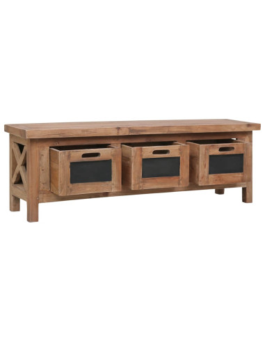 Mobile Porta TV con 3 Cassetti 120x30x40 cm Massello di Mogano