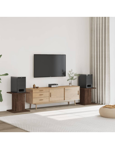 Supporti Altoparlanti 2 pz Marrone 30x30x40cm Legno Multistrato