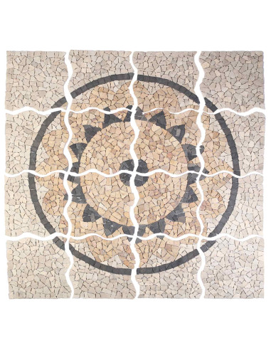 Piastrelle Mosaic con Motivo Girasole Multicolore 120 x 120 cm