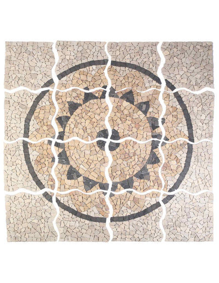 Piastrelle Mosaic con Motivo Girasole Multicolore 120 x 120 cm