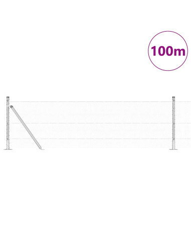 Recinzione esagonale con base in cemento 100 x 0,6 m Argento