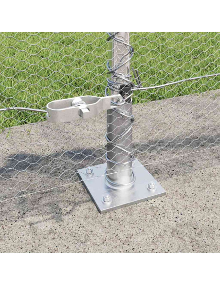 Recinzione esagonale con base in cemento 100 x 0,6 m Argento