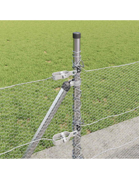 Recinzione esagonale con base in cemento 100 x 0,6 m Argento