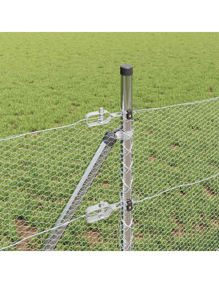 Fissaggio a terra esagonale per recinzione 100 x 0,6 m Argento