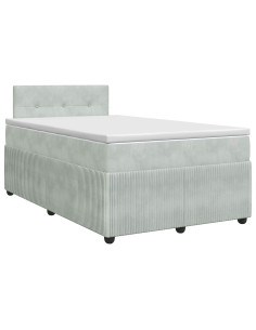 Letto box spring con materasso Grigio Chiaro 120 x 200 cm