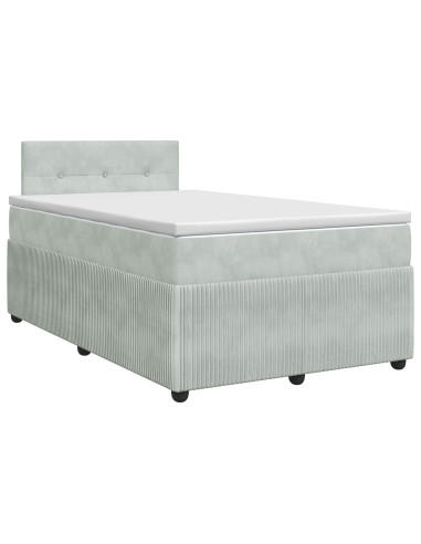 Letto box spring con materasso Grigio Chiaro 120 x 200 cm