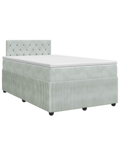 Letto box spring con materasso Grigio Chiaro 120 x 200 cm