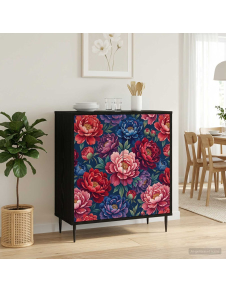 Credenza AACHEN Rovere Nero 69 x 33 x 76 cm