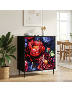 Credenza KIEL Rovere Nero 69 x 33 x 76 cm Legno ingegnerizzato