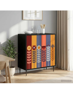 Credenza ESSEN Rovere Nero 69 x 33 x 76 cm Legno ingegnerizzato