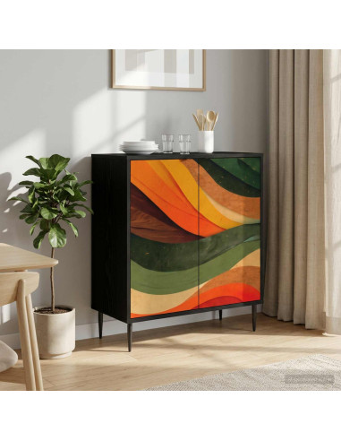 Credenza BONN Rovere Nero 69 x 33 x 76 cm Legno ingegnerizzato