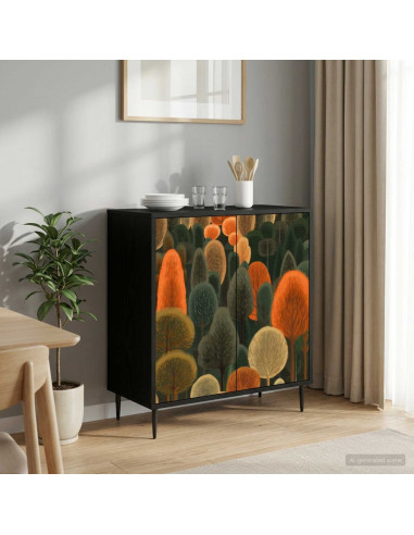 Credenza ZAANDAM Rovere Nero 69 x 33 x 76 cm