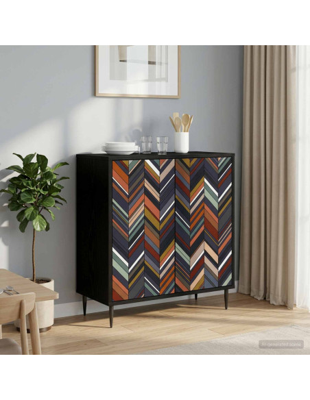 Credenza OMMEN Rovere Nero 69 x 33 x 76 cm Legno ingegnerizzato